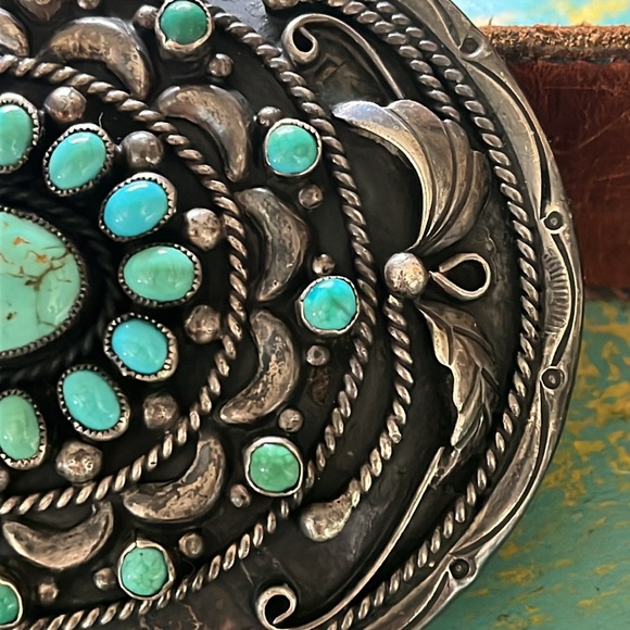 Vintage AL JOE Navaho turquoise belt from the 70’s. - Picture 7 of 12